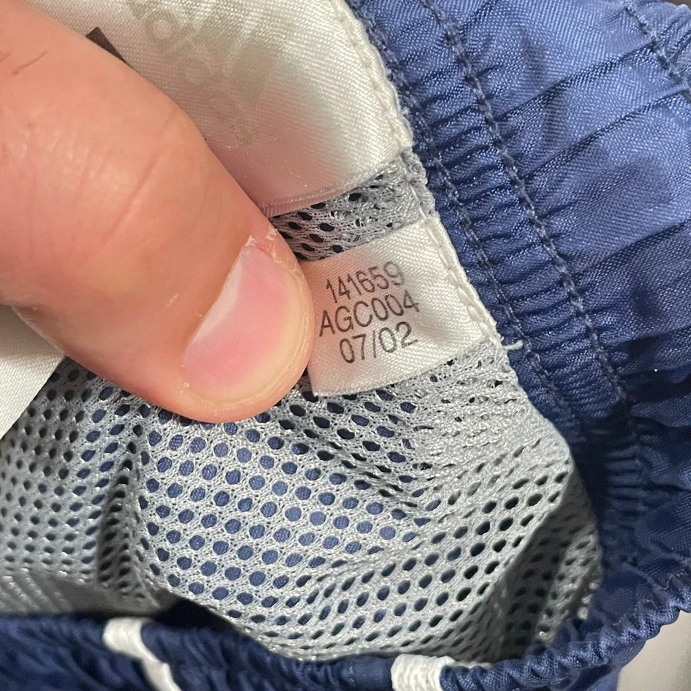 Vintage Adidas Mens 2XL Navy Blue Grey Windbreaker Track Pants 141659 AGC004